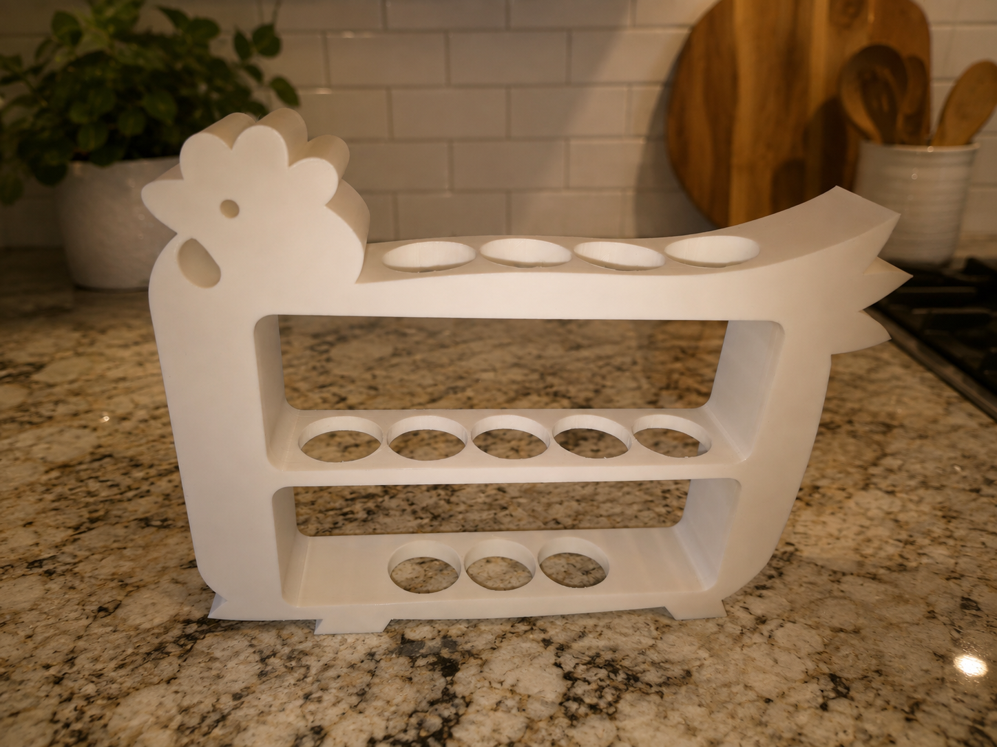 Emerald Layer Design*🐔 Chicken-Shaped 12 Egg Countertop Holder